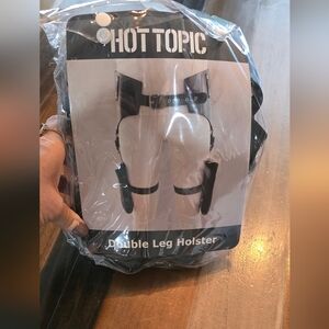 Black Faux Leather Double Leg Holster